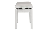 GEWA Deluxe Autolift piano bench, vinyl - White matte (White seat)