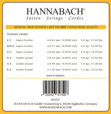Hannabach strings for classical guitar Series 725 Medium/High Tension Goldin - 3-piece treble set (7258MHTC)