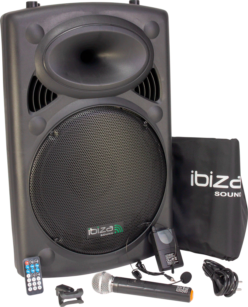 Ibiza Portable Speaker with 15" Bass (Black, 800W)