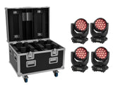EUROLITE Set 4x LED TMH-X4 Moving Head Wash Zoom + EU Case with wheels