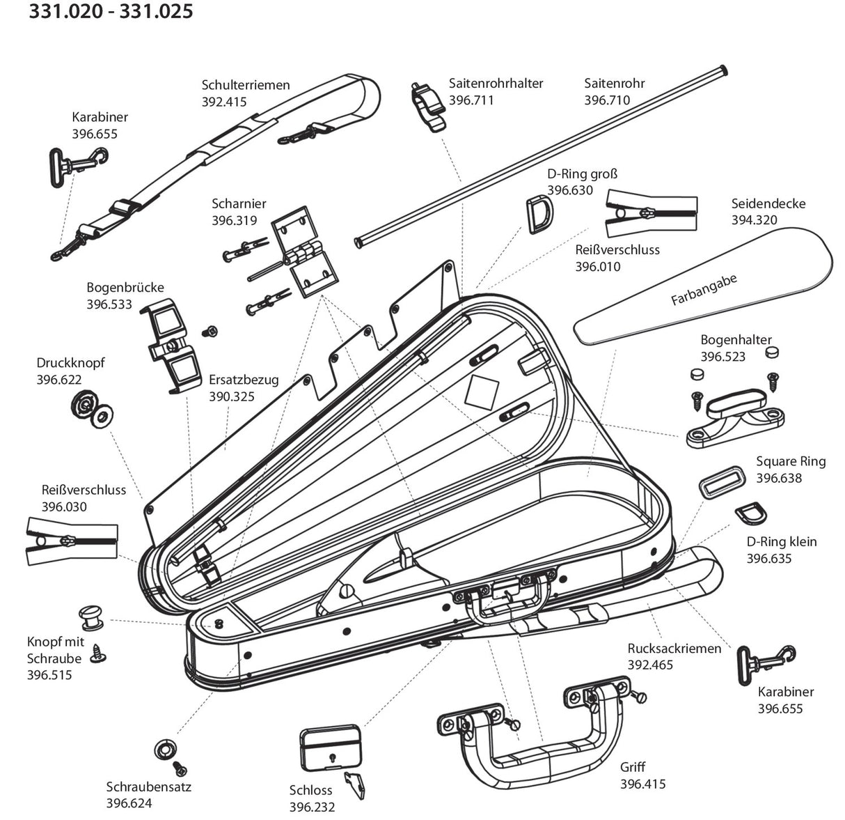 GEWA Backpack fitting Shaped violin/viola case - 2 backpack straps