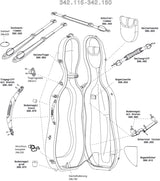 GEWA Cellos case Idea Original Carbon 2.9 - Complete lock