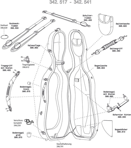 GEWA Cellos case Idea Original Carbon 2.9 - Bow latch (colour indication)