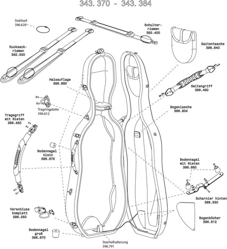 GEWA Cellos case Idea Original Carbon 2.9 - Neck support (colour indication)