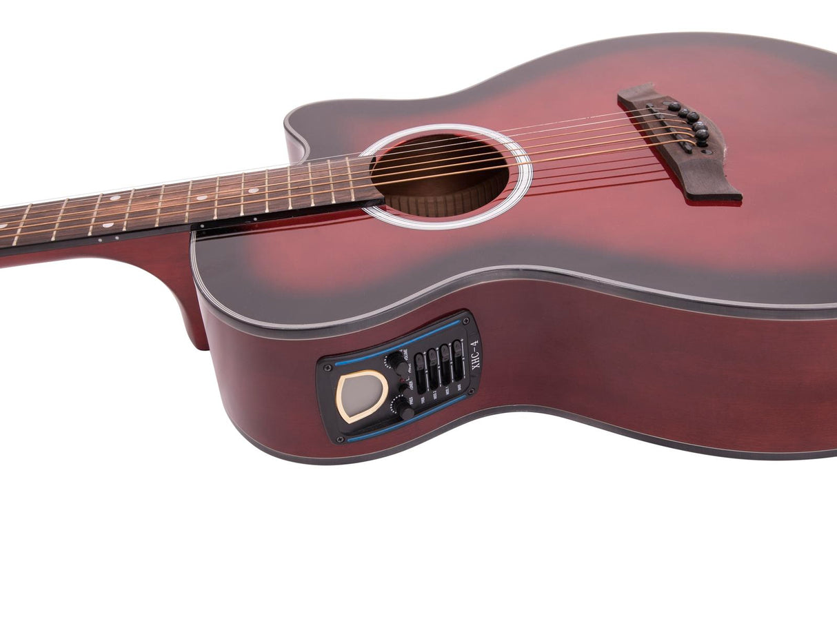 DiMavery AW-400 Western Guitar - Redburst