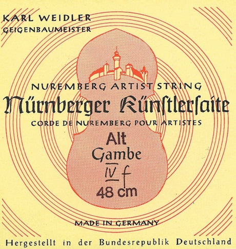 Nürnberger Viola da gambe strings Artist rope core. Chrome steel wound - D'