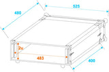 Roadinger Effect Rack CO DD 2 Unit 40cm deep