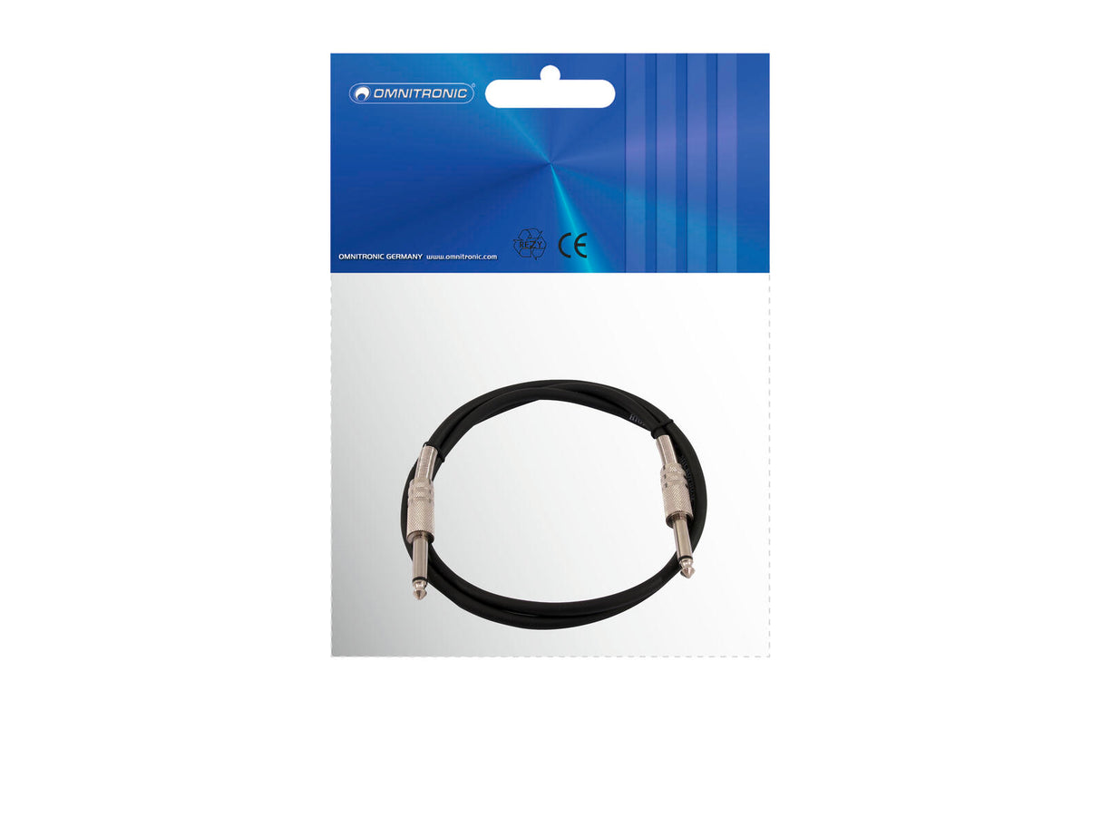 OMNITRONIC Jack Cable 6.3 mono 1m bk