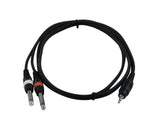 OMNITRONIC Adapter Cable 3.5 Jack/2xJack 1.5m bk