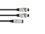 OMNITRONIC Adaptercable XLR(M)/2xXLR(F) 0.5m bk