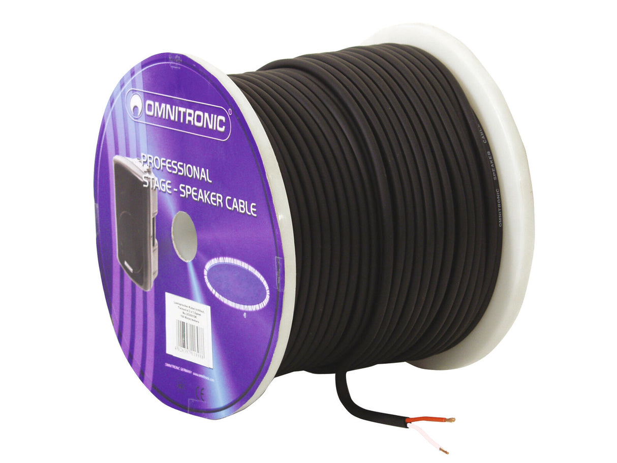 OMNITRONIC Speaker Cable 2x1.5 100m bk durable