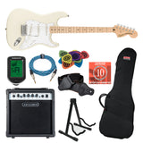 Fender Squier Affinity Stratocaster Electric Guitar Starter Kit (Olympic White)