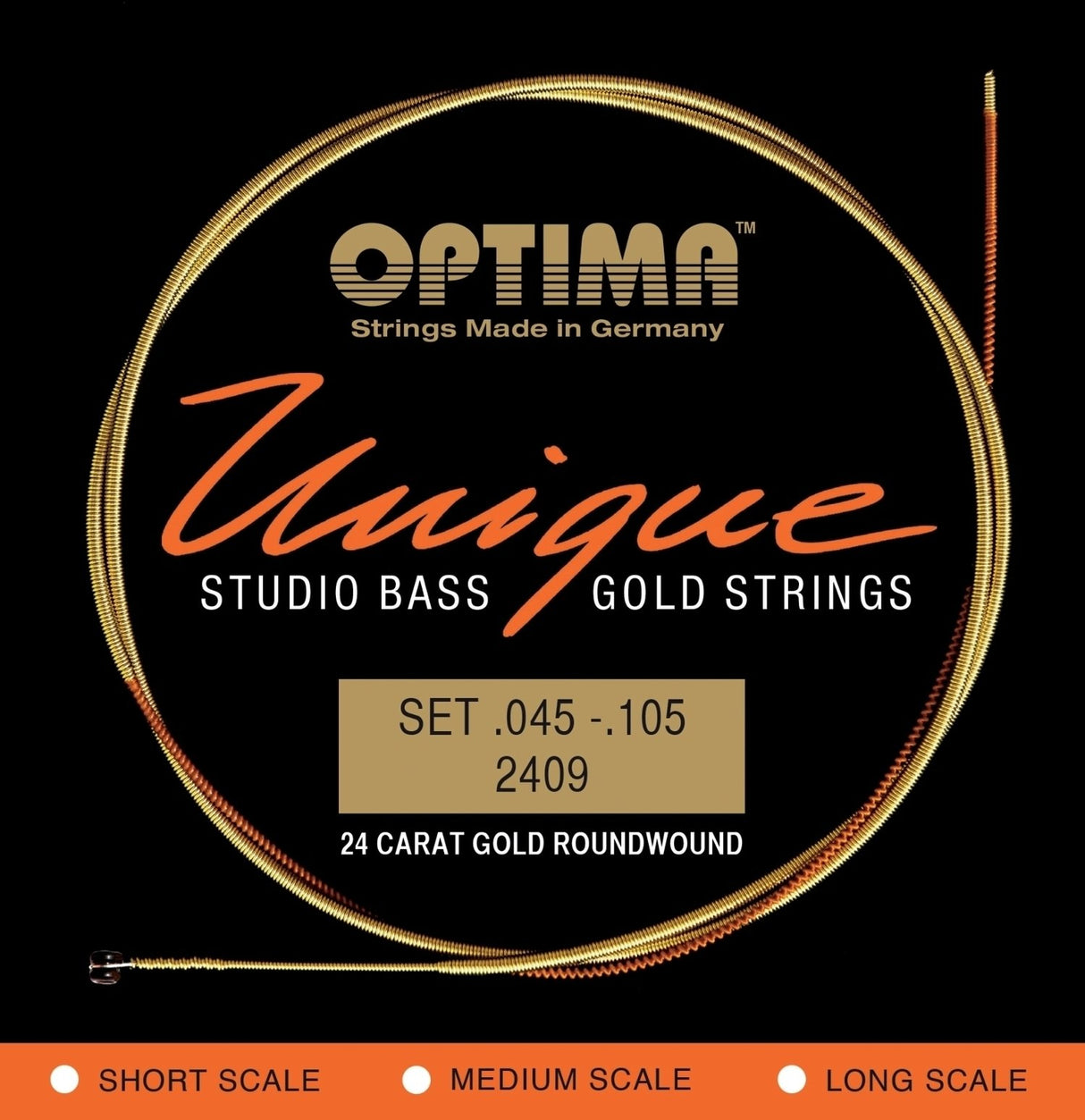 Optima E-Bass Strings Unique studio golden strings - 4-str. short sc (2409S)