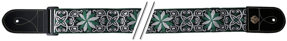 GEWA F&S Folk Jacquard straps for Guitars - Green-White