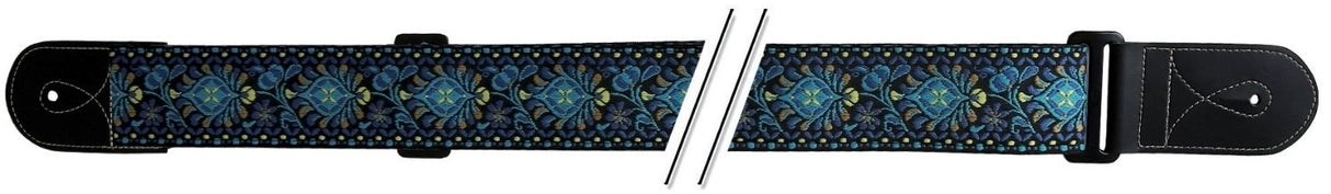 GEWA F&S Folk Jacquard straps for Guitars - Blue-Yellow