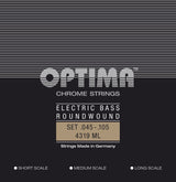 Optima E-Bass strings Chrome Strings Round Wound Long Scale - Set 4-string med-light (4319ML)