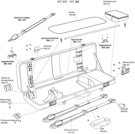GEWA shaped violin cases Air 1.7 - Combination lock, left