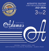 Adamas Strings for Acoustic Guitars Nuova phosphor bronze coated set (3) - Set of 3 Light .012 (1818NU-3)