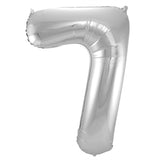 7 Shaped Number Foil Balloon Silver (86 cm)