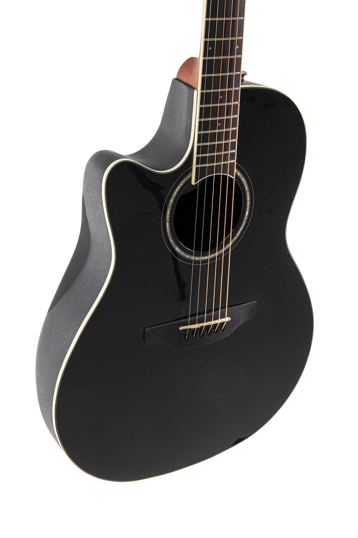 Ovation E-Acoustic Guitars Celebrity CS Standard Mid Cutaway - Black (CS24L-5G-G)