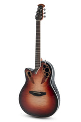 Ovation E-Acoustic Guitars Celebrity Elite Plus Mid Cutaway - Left-handed Ruby Burst (CE44LX-1R-G)