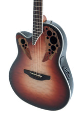 Ovation E-Acoustic Guitars Celebrity Elite Plus Mid Cutaway - Left-handed Ruby Burst (CE44LX-1R-G)