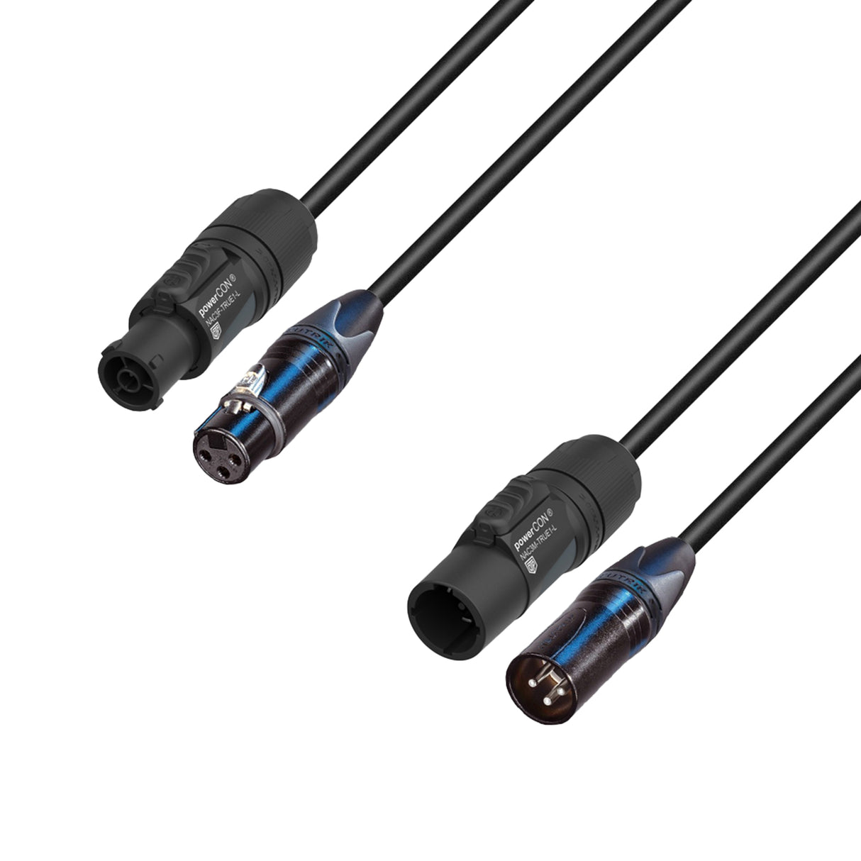 Adam Hall-kabler 5 STAR H TCON D 0150 - Hybrid Cable | Power and DMX | Neutrik® XLR 3-pole x TRUE1® | 1,5 m