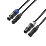Adam Hall Cables 5 STAR H PCON 5D 0300 - Hybrid Cable | Power and DMX | Neutrik® 5-pole XLR x powerCON® | 3 m