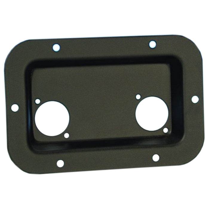 Adam Hall 8708 BLK Recessed bowl for 2 Type-D connectors