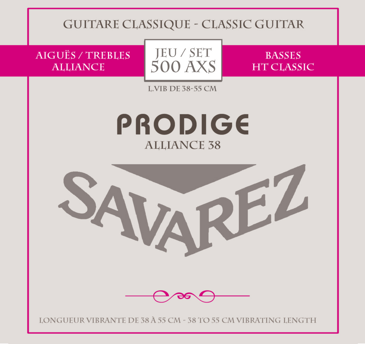 Savarez strings for classical guitars Prodige 38 Children's Guitars - 1/8-1/2 Carbon (500 AXS)