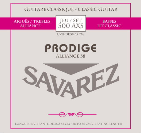 Savarez strings for classical guitars Prodige 38 Children's Guitars - 1/8-1/2 Carbon (500 AXS)