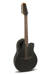 Ovation E-Acoustic Guitars Elite TX Deep Contour Cutaway 12-string - Black Textured (2058TX-5-G)