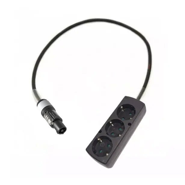 Adaptor powerCON gray - Schuko 3 Socket - 1 meter