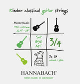 Hannabach Strings for classical guitar Serie 890 3/4 children's guitar Scale length: 57-61cm - Set of 2 G strings (890MT 3/4)