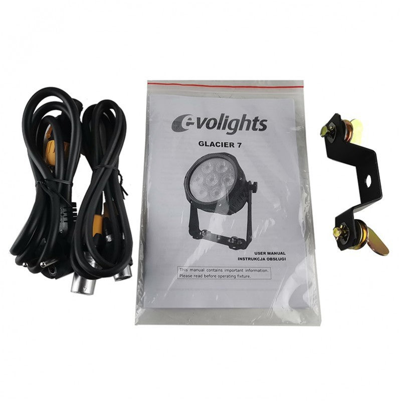 EVOLIGHTS GLACIER 7 LED PAR 7x10W RGBWA-UV IP65 Outdoor Stage Lighting
