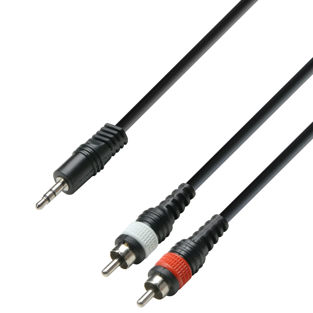 Adapter Cable 3.5mm Jack Stereo to 2 x RCA Phono (3 m)