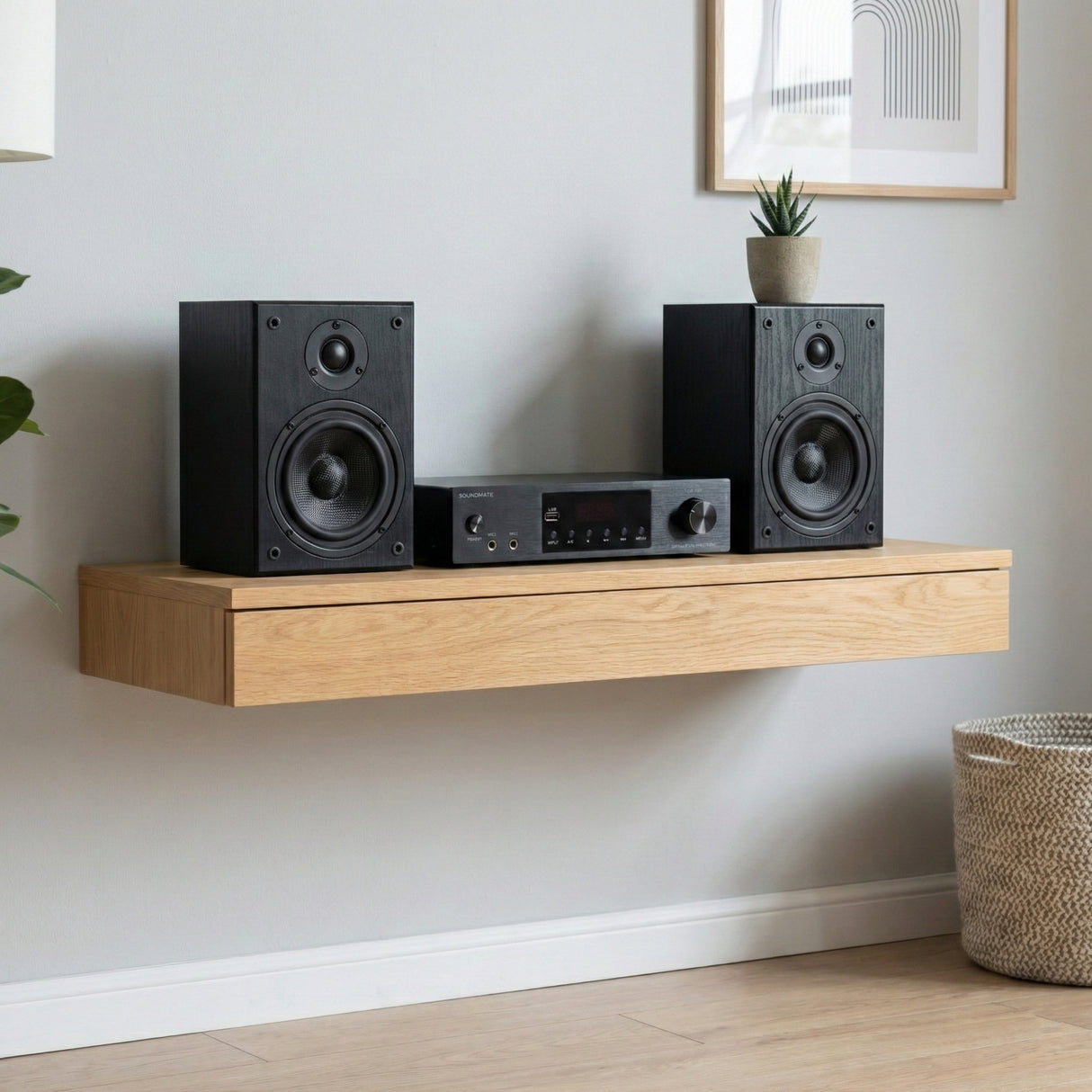 SoundMate HBS-05 Shelf Speakers & Amplifier Bundle