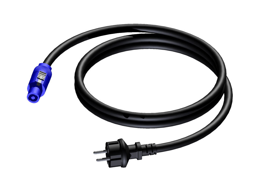 ProCab Blå PowerCon til Schuko power kabel 1,5 m