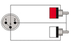 ProCab signalkabel XLR han > 2 x RCA - 1,5 m