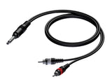 ProCab Jack stereo > 2 x RCA - insert-kabel 1,5 meter