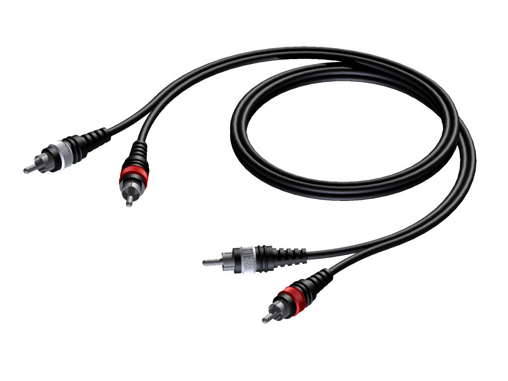 ProCab 2 x RCA han > 2 x RCA han - signalkabel 20 meter