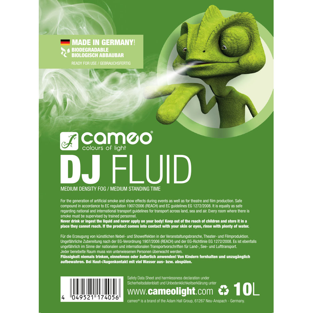 Cameo DJ FLUID 10 L - fog fluid with medium density and medium hang time 10 L