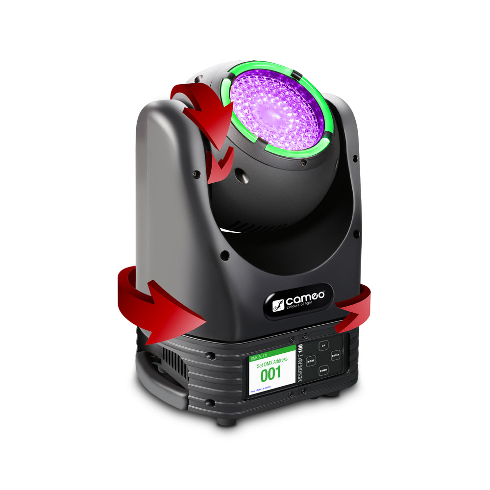 Cameo MOVO BEAM Z100 - Beam moving head with unlimited rotation, LED ring and zoom