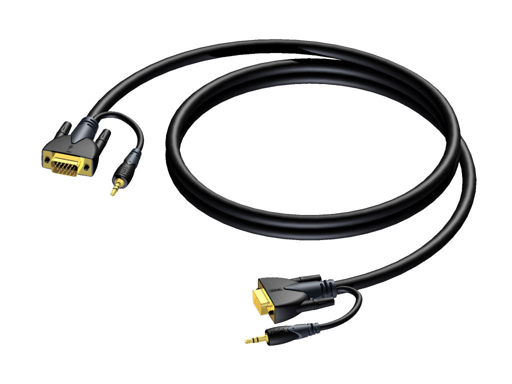 ProCab SVGA han > SVGA han & Stereo Audio Jack 3 meter