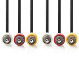 Composite video cable, 3 x RCA male /3 x RCA female, 1.5 m.
