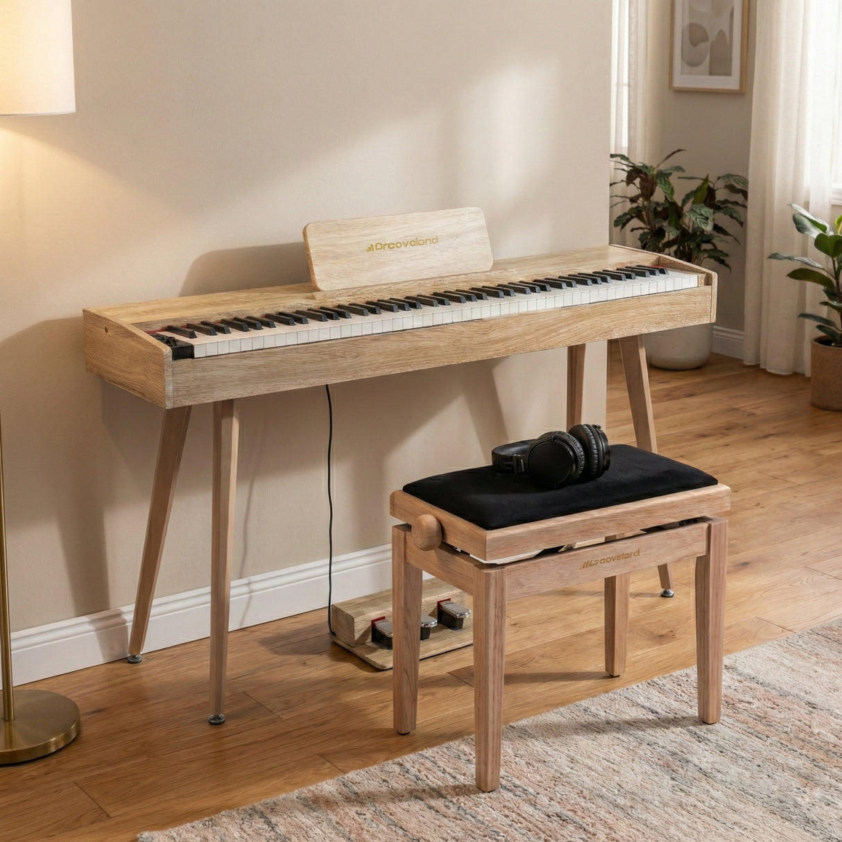 Grooveland DDP-140 Electric Piano (Beige) Bundle