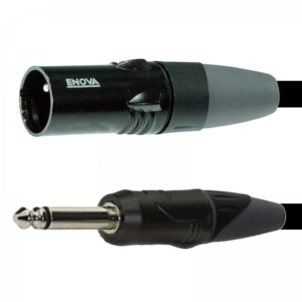 Enova mikrofonkabel XLR han til mono jack 6 meter