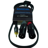 Enova adapter kabel MiniJack > 2 x XLR han, 3  meter