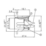 Enova 3 pol han 3-Pin XLR chassis stik, sort
