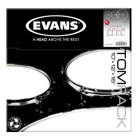 Evans G1 Skindpakke Standard Clear - 12", 13", 16"